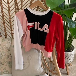 FILA Velour Cropped Sweatshirt